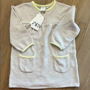 Zara Kids Cream Dress with Yellow Accents